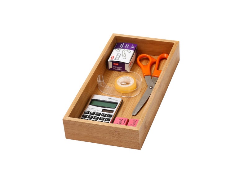 YBM HOME Bamboo Drawer Organizer Storage Box for Kitchen Drawer, Junk Drawer, Office, Bedroom, Children Room, Craft, Sewing, and Bathroom, 6x15x2 inch - Image 2